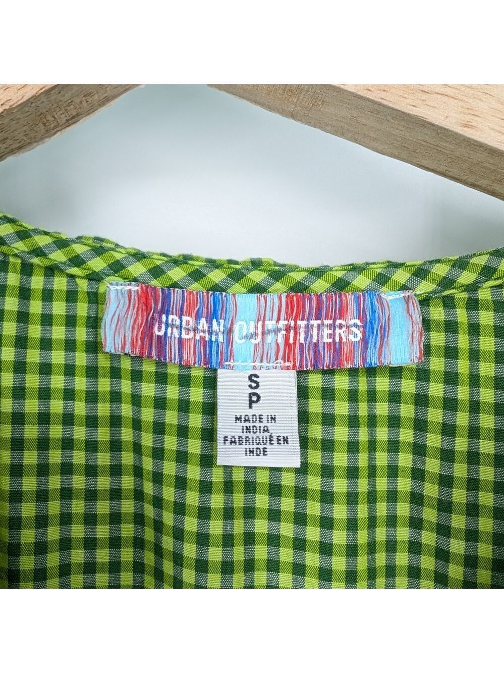Urban Outfitters Claire Babydoll Mini Dress 100% Cotton green Small - Picture 7 of 8